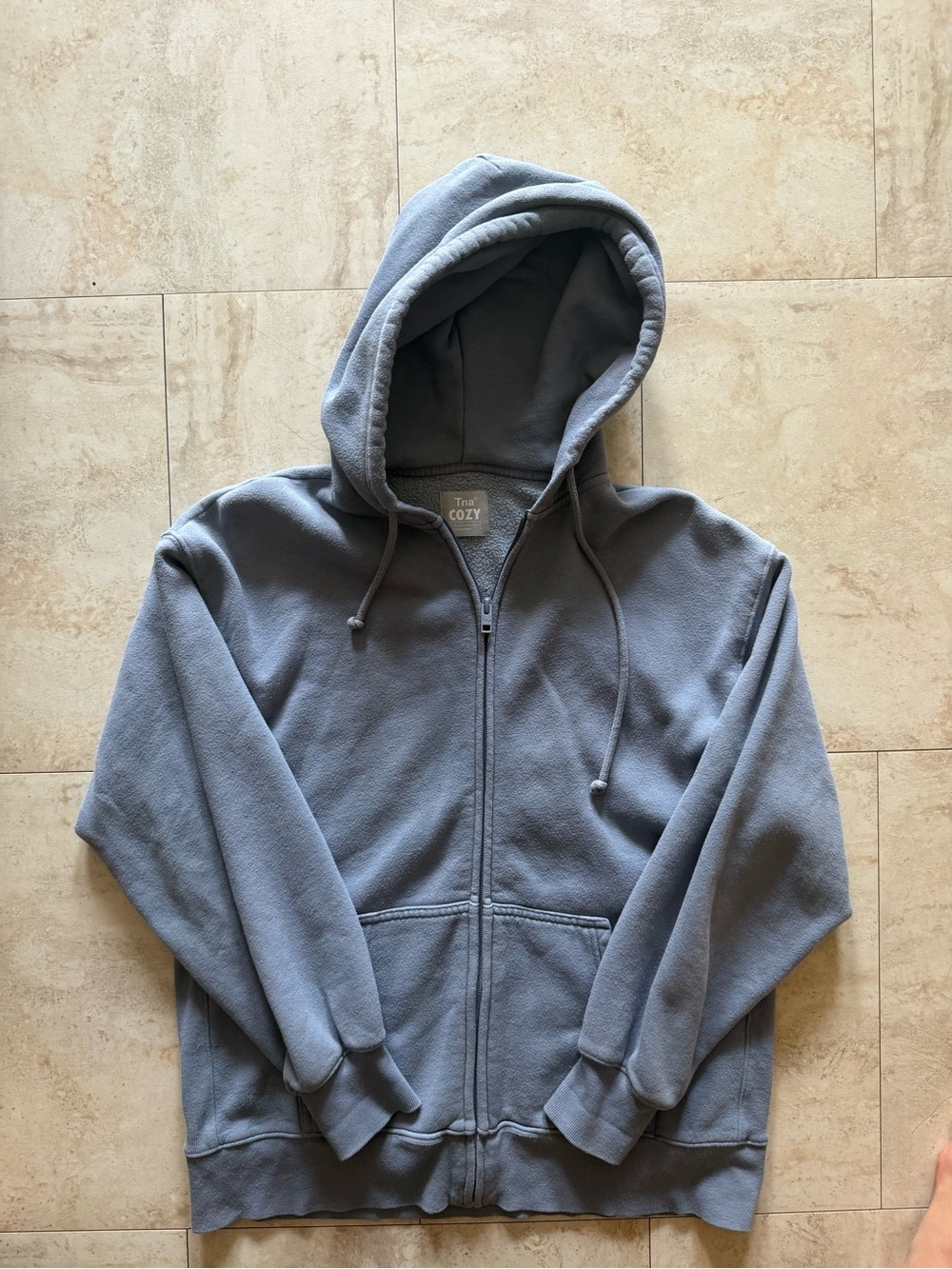TNA blue cozy zip up
